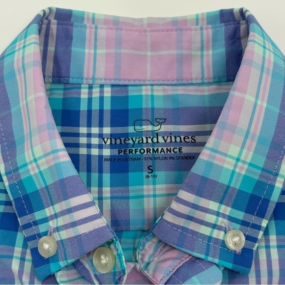 Vineyard Vines Boys On-The-Go Performance Long Sleeve Whale Shirt Small 8-10 - Picture 5 of 12